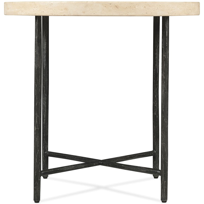 Driftwood - Round Side Table - Beige / Gray