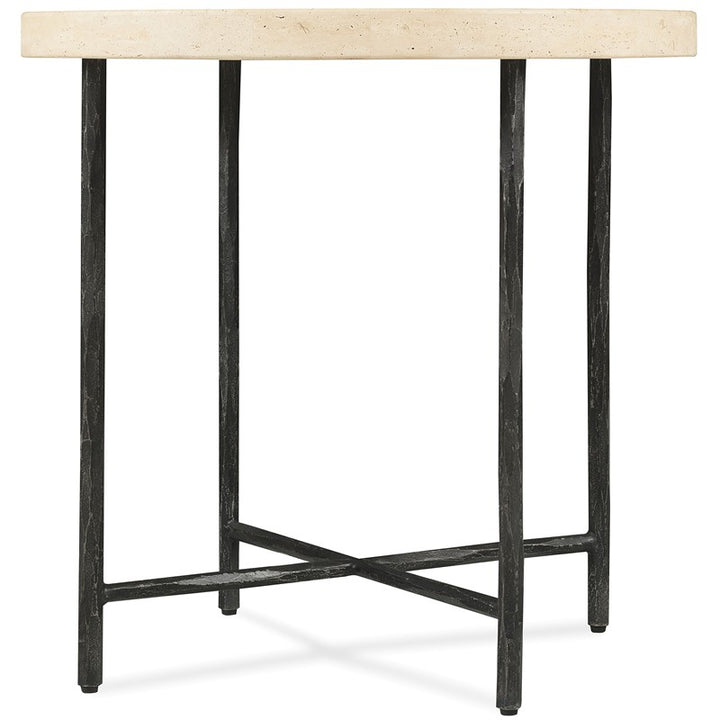 Driftwood - Round Side Table - Beige / Gray