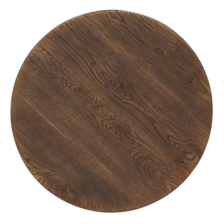 Driftwood - Round End Table - Worn Saddle