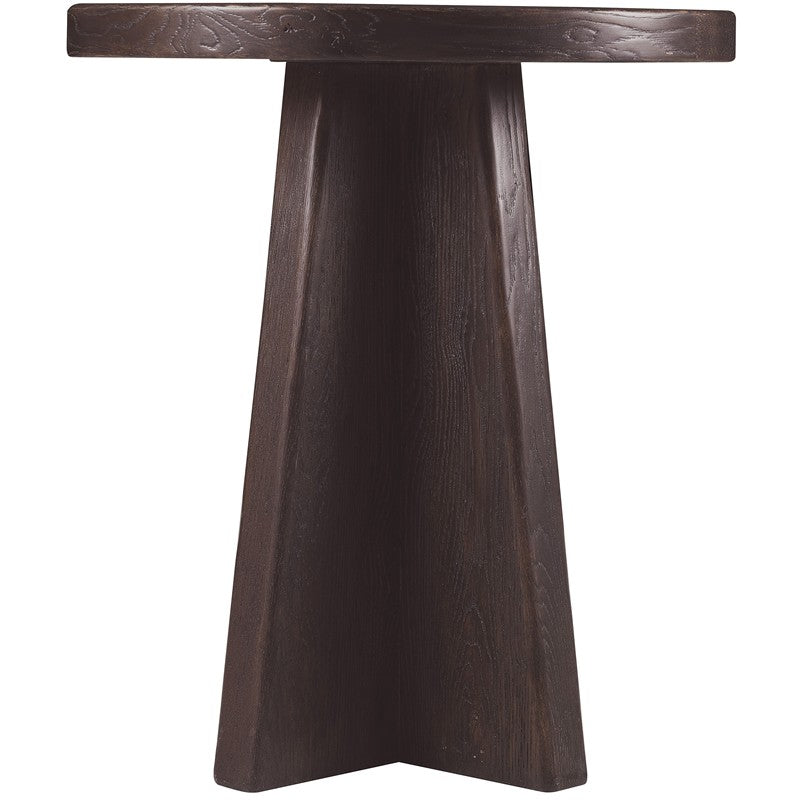 Driftwood - Round End Table - Burnt Timber