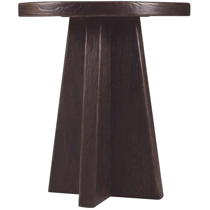 Driftwood - Round End Table - Burnt Timber