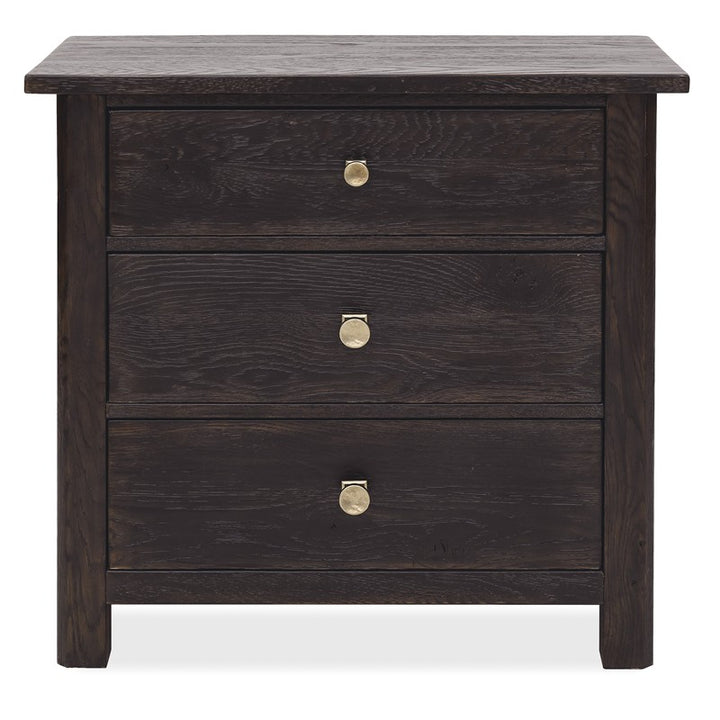 Driftwood - Three-Drawer Nightstand - Burnt Timber