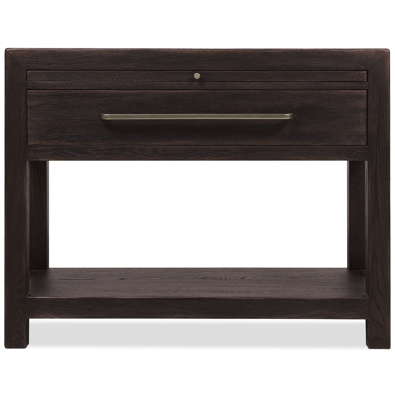 Driftwood - One-Drawer Nightstand With Stone - Burnt Timber