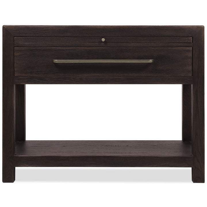 Driftwood - One-Drawer Nightstand With Stone - Burnt Timber