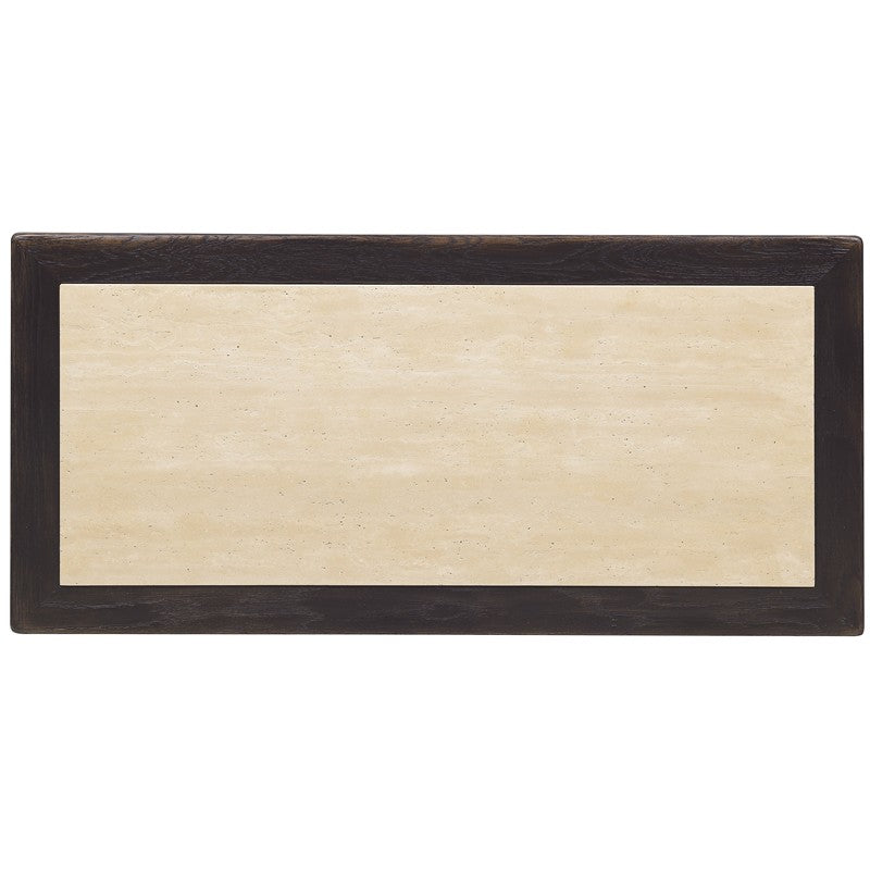 Driftwood - One-Drawer Nightstand With Stone - Burnt Timber