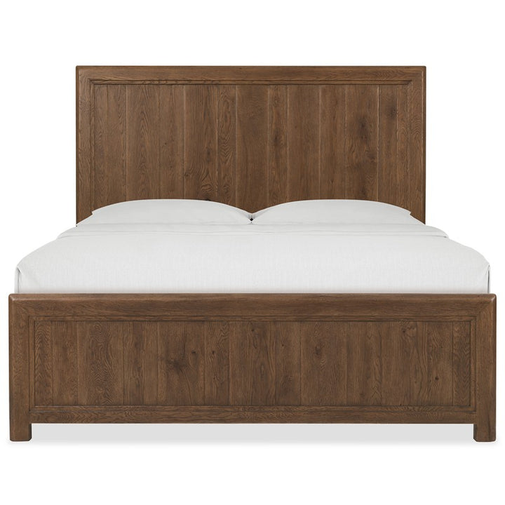 Driftwood - California King Panel Bed - Worn Saddle