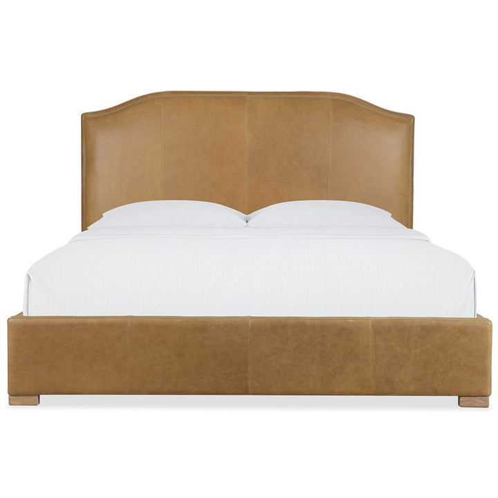Driftwood - King Leather Upholstered Bed - Light Brown