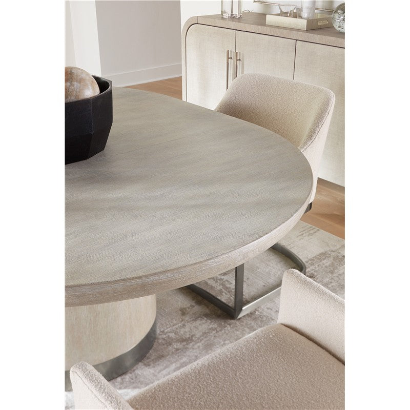 Modern Mood - Round Dining Table With 1-18" Leaf - Beige