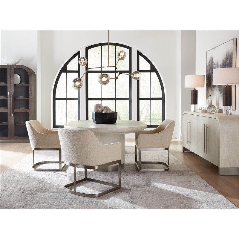 Modern Mood - Round Dining Table With 1-18" Leaf - Beige