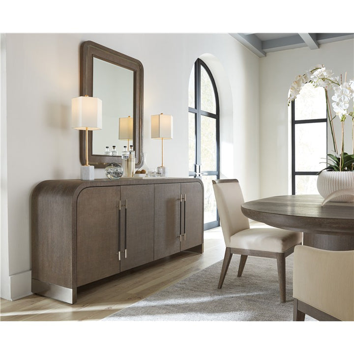Modern Mood - Raffia Landscape Mirror - Dark Brown