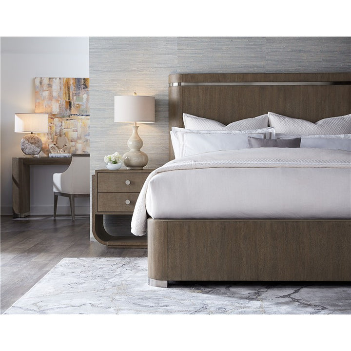 Modern Mood - Two Drawer Mink Nightstand - Dark Brown