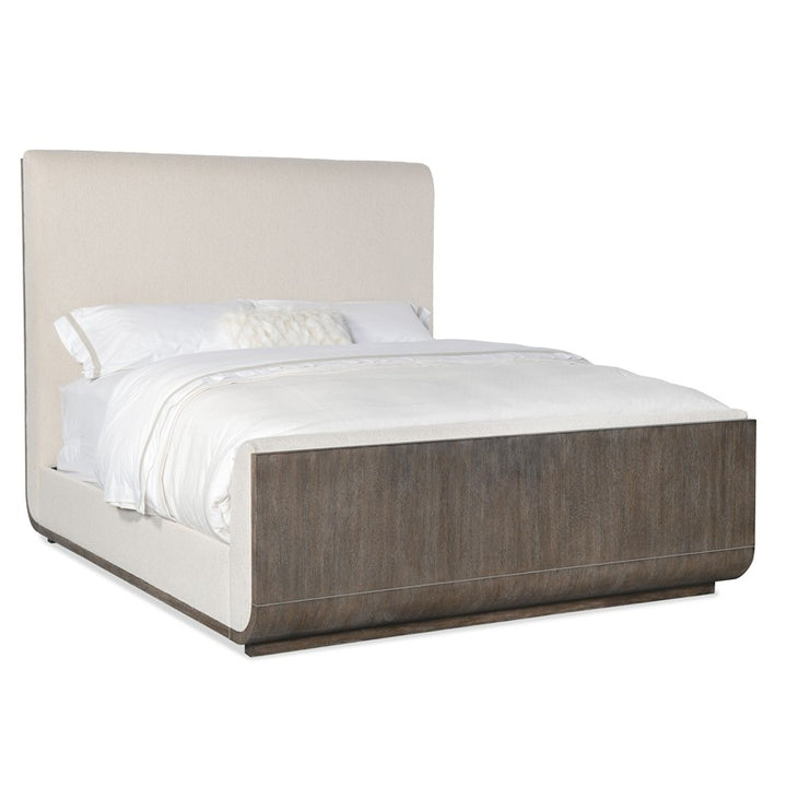 Modern Mood - California King Upholstered Panel Bed - Dark Brown