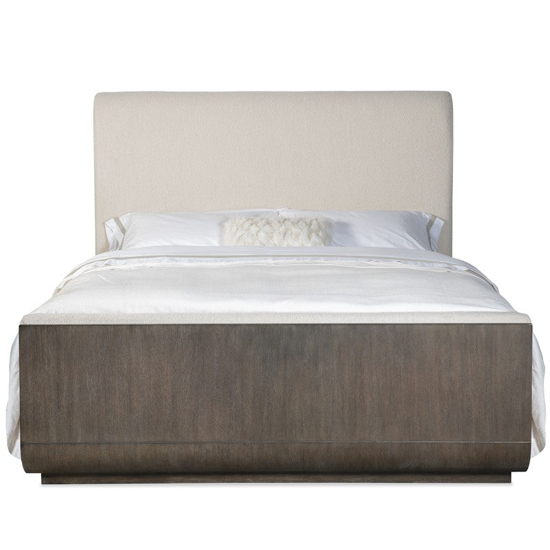 Modern Mood - King Upholstered Panel Bed - Dark Brown