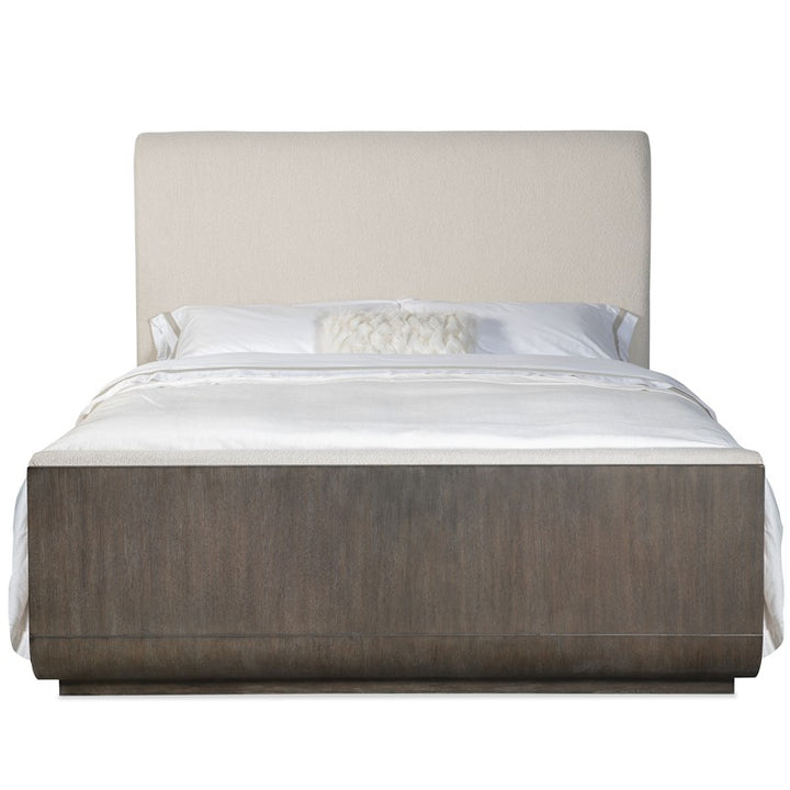 Modern Mood - King Upholstered Panel Bed - Dark Brown