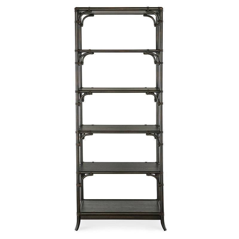 Retreat - Pole Rattan Bookcase - Black