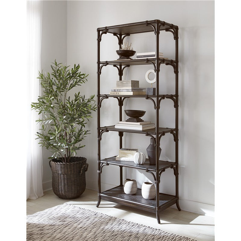 Retreat - Pole Rattan Bookcase - Black