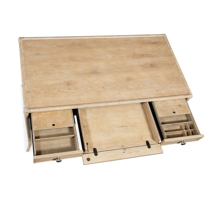 Retreat - Pole Rattan Writing Desk - Beige