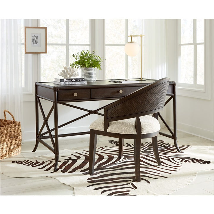 Retreat - Pole Rattan Writing Desk - Black