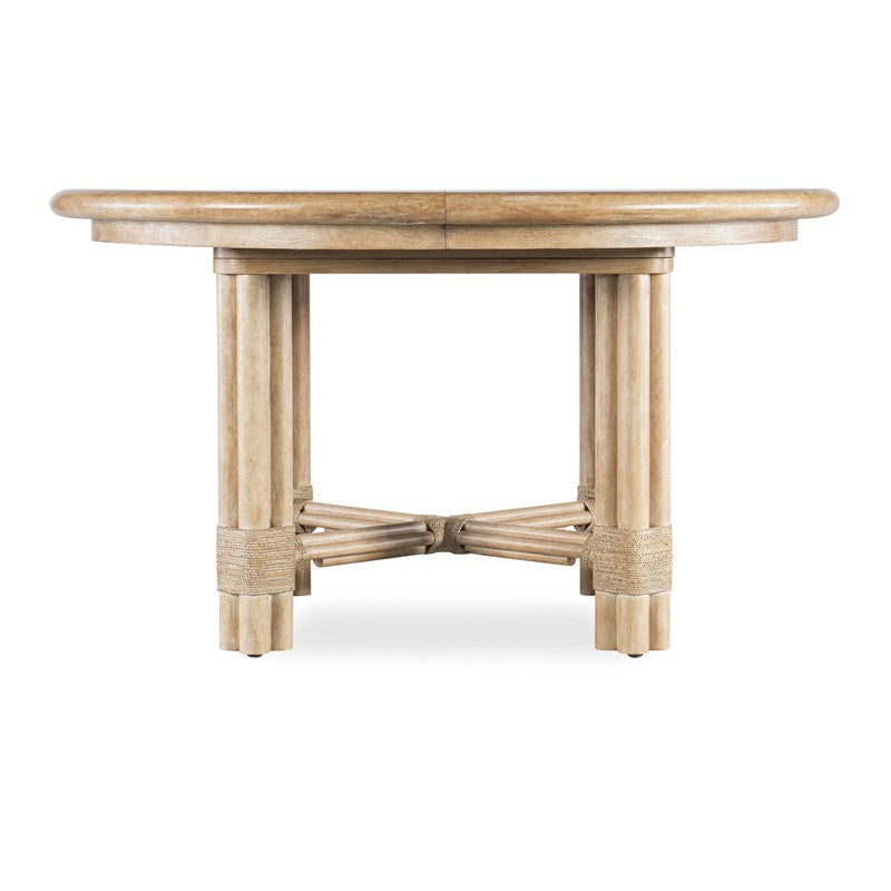 Retreat - Pole Rattan Round Dining Table With 1-20" Leaf - Beige