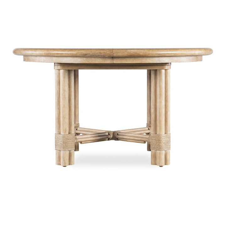 Retreat - Pole Rattan Round Dining Table With 1-20" Leaf - Beige