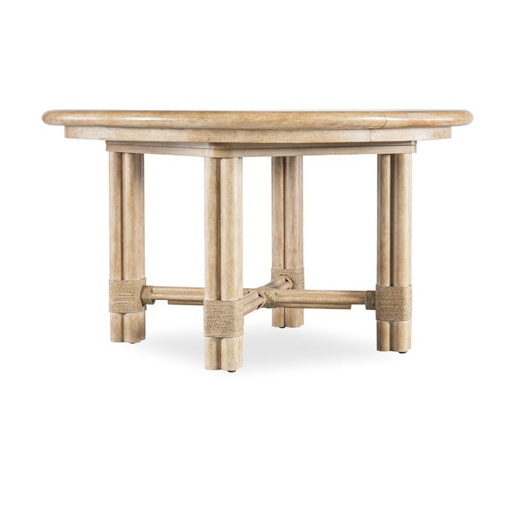 Retreat - Pole Rattan Round Dining Table With 1-20" Leaf - Beige