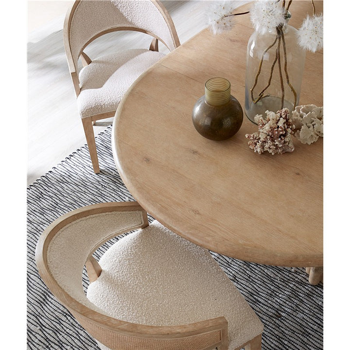 Retreat - Pole Rattan Round Dining Table With 1-20" Leaf - Beige