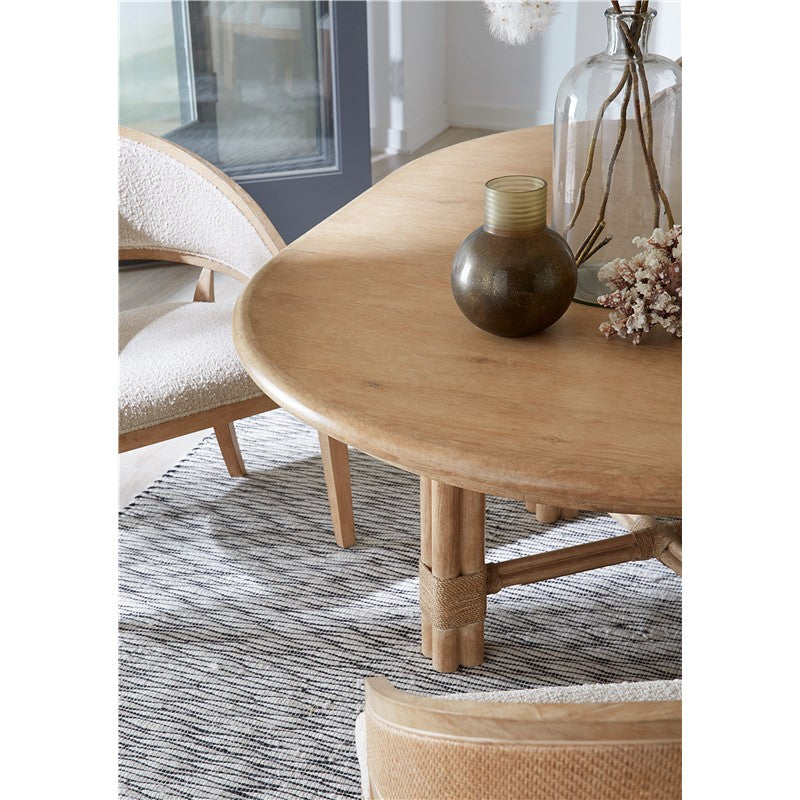 Retreat - Pole Rattan Round Dining Table With 1-20" Leaf - Beige