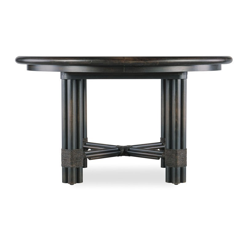 Retreat - Pole Rattan Round Dining Table With 1-20" Leaf - Dark Brown