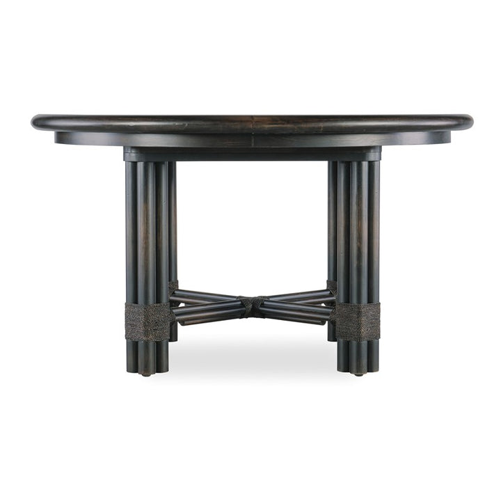 Retreat - Pole Rattan Round Dining Table With 1-20" Leaf - Dark Brown