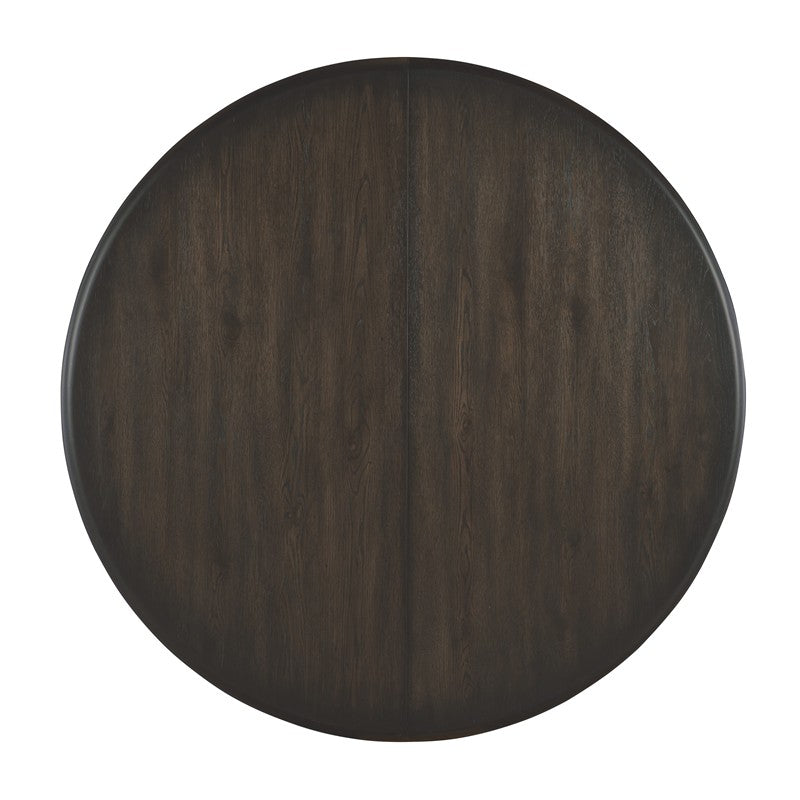 Retreat - Pole Rattan Round Dining Table With 1-20" Leaf - Dark Brown