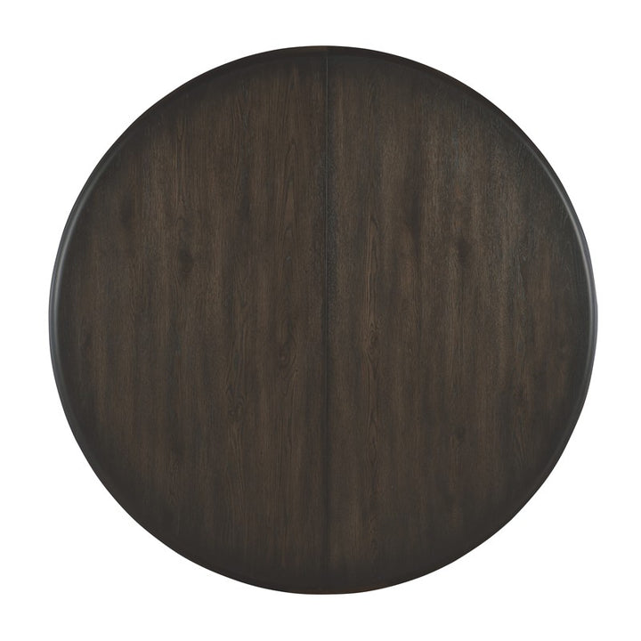 Retreat - Pole Rattan Round Dining Table With 1-20" Leaf - Dark Brown