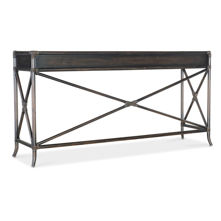 Retreat - Pole Rattan Console - Dark Brown