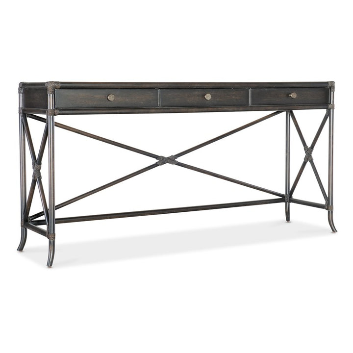 Retreat - Pole Rattan Console - Dark Brown