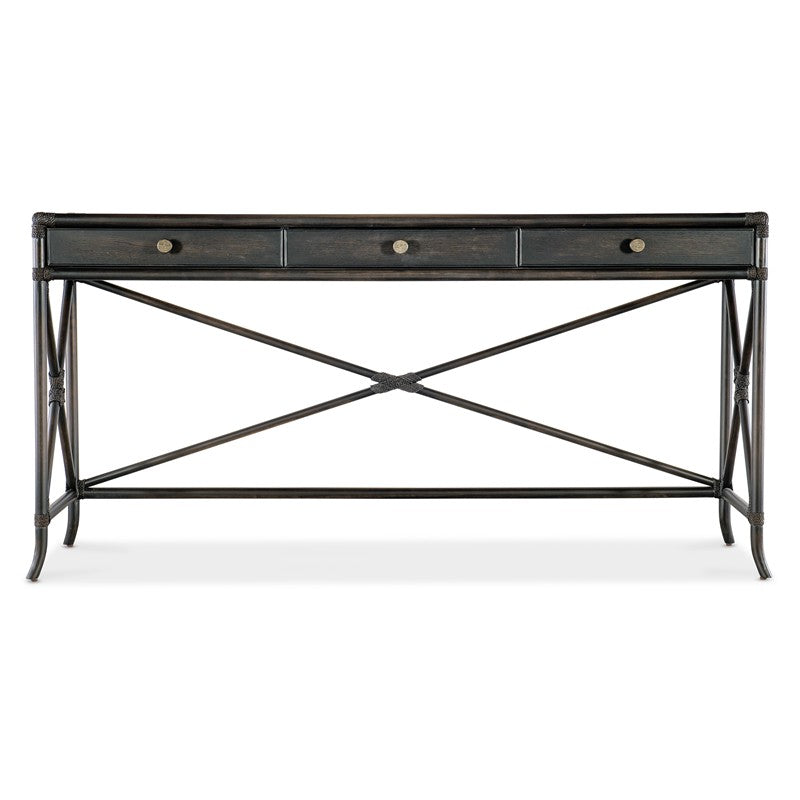 Retreat - Pole Rattan Console - Dark Brown
