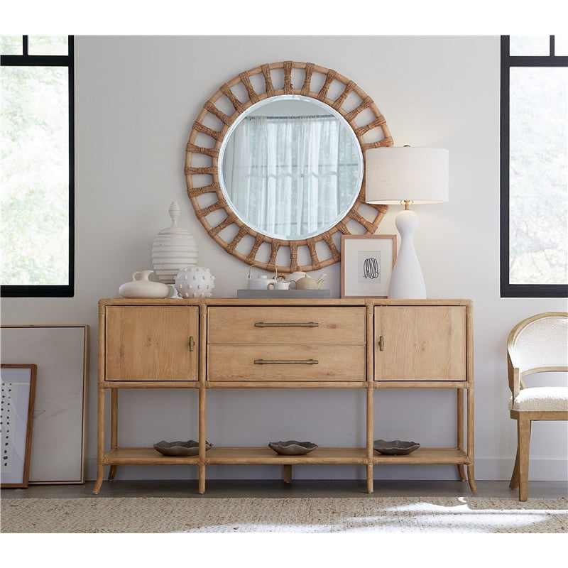 Retreat - Pole Rattan Accent Mirror - Beige