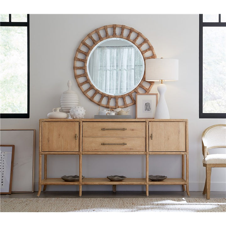 Retreat - Pole Rattan Accent Mirror - Beige