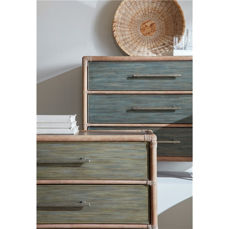 Retreat - Pole Rattan Chest - Blue