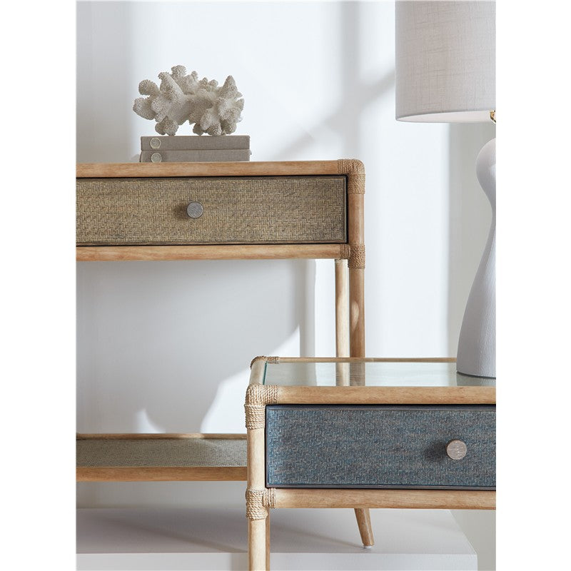 Retreat - Pole Rattan Bedside Table - Green