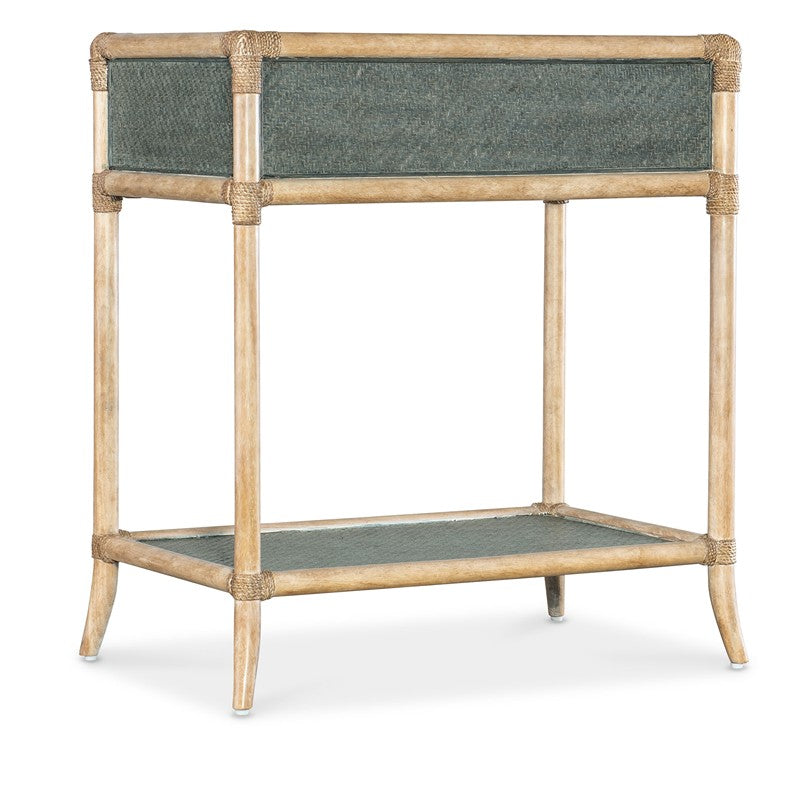 Retreat - Pole Rattan Bedside Table - Blue