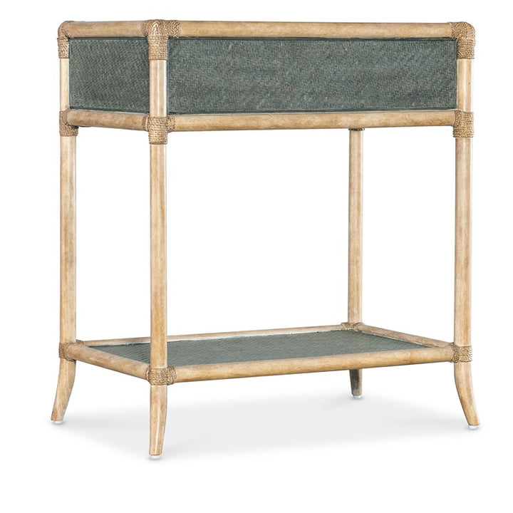 Retreat - Pole Rattan Bedside Table - Blue