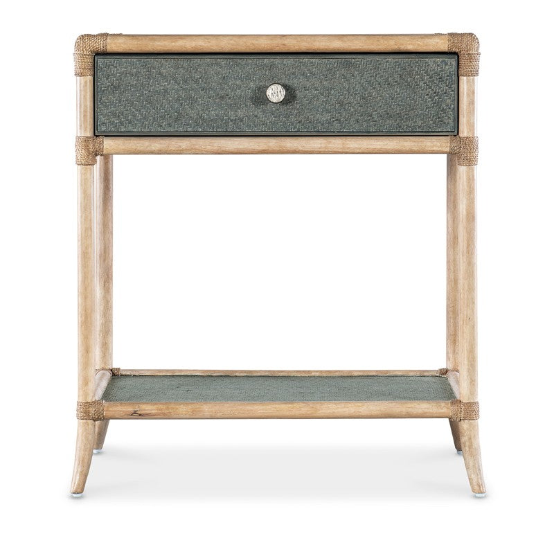 Retreat - Pole Rattan Bedside Table - Blue