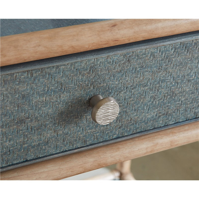 Retreat - Pole Rattan Bedside Table - Blue