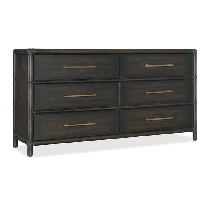 Retreat - Pole Rattan Dresser - Black
