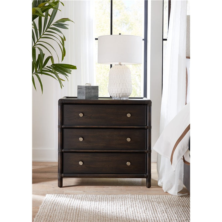 Retreat - Pole Rattan Nightstand - Black