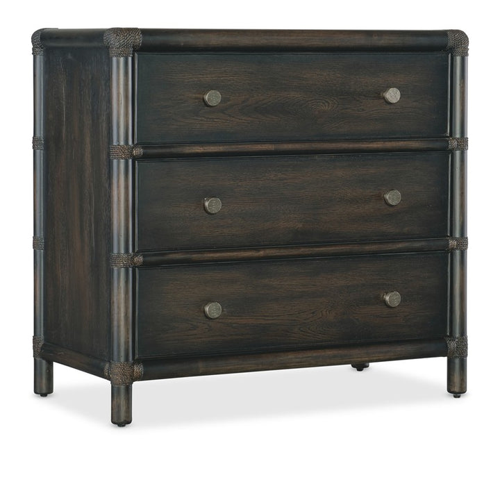 Retreat - Pole Rattan Nightstand - Black