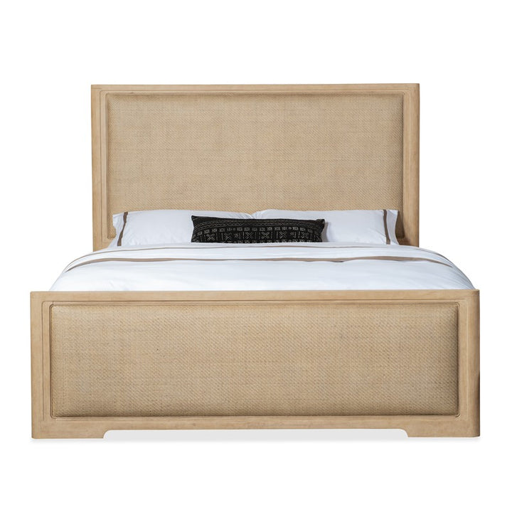 Retreat - Queen Cane Panel Bed - Light Brown
