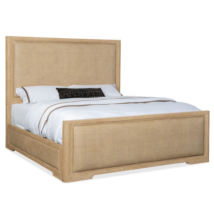 Retreat - California King Cane Panel Bed - Light Brown