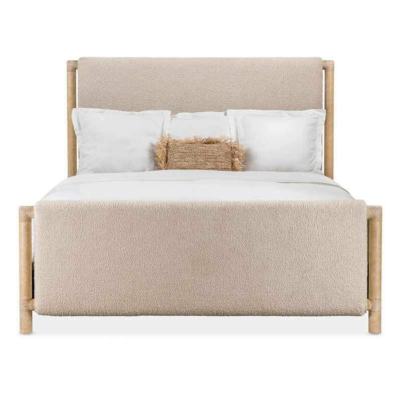 Retreat - Queen Upholstered Panel Bed - Light Brown