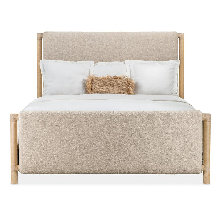 Retreat - Queen Upholstered Panel Bed - Light Brown