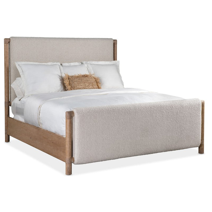 Retreat - Queen Upholstered Panel Bed - Light Brown